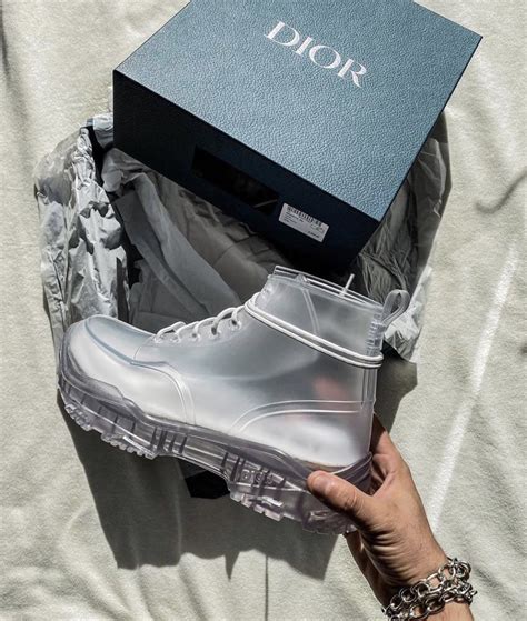 dior clear boots|Dior boots miniatures.